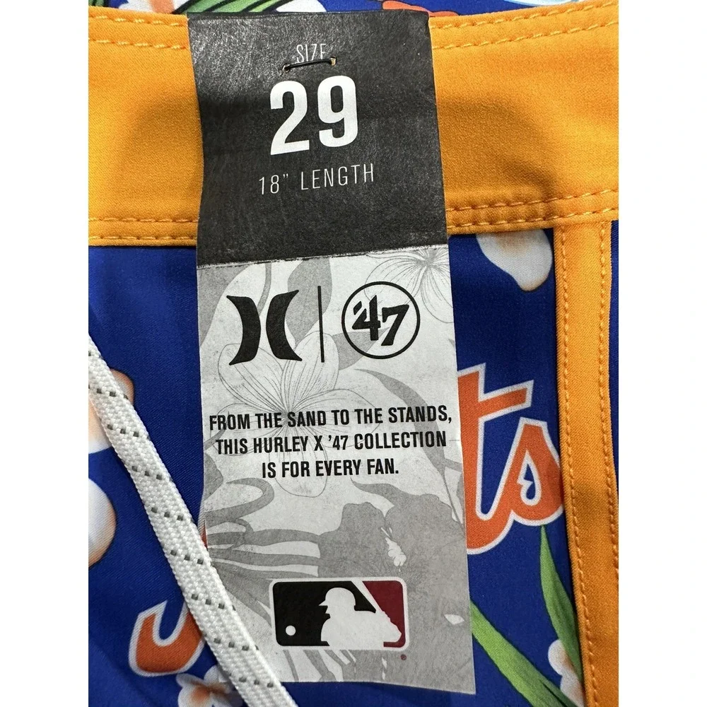 Hurley x 47 Phantom Board Shorts New York Mets Size 29 Brand New